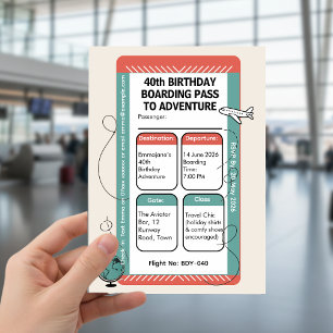 Cartão de Embarque para Aventura – Tema Viagem