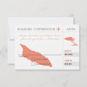 Cartão de Embarque RSVP para Aruba