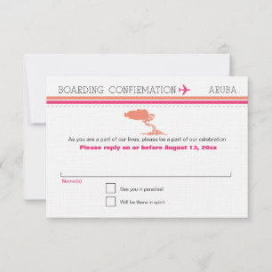 Cartão de Embarque RSVP para Aruba
