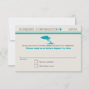 Cartão de Embarque RSVP para Aruba