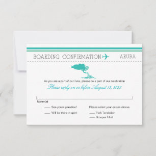 Cartão de Embarque RSVP para Aruba