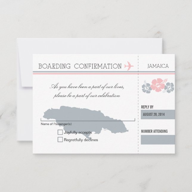 Cartão de Embarque RSVP PARA JAMAICA (Frente)