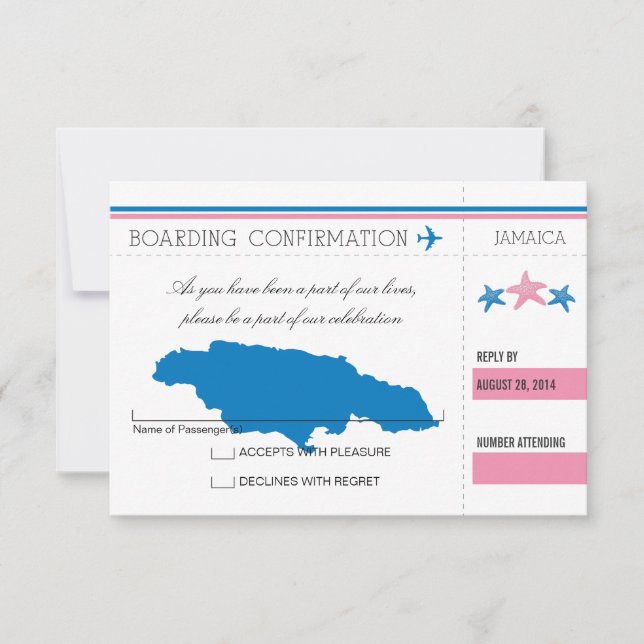 Cartão de Embarque RSVP PARA JAMAICA (Frente)