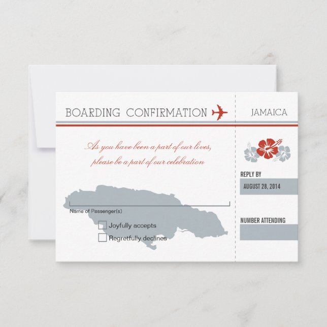 Cartão de Embarque RSVP PARA JAMAICA (Frente)
