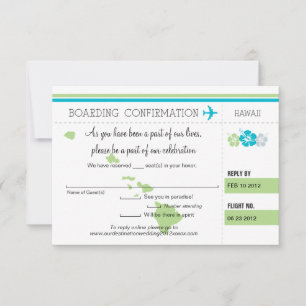 Cartão de Embarque RSVP para o Havaí