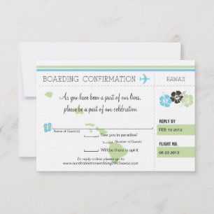 Cartão de Embarque RSVP para o Havaí
