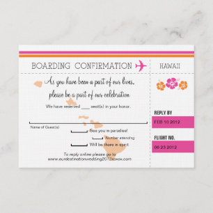 Cartão de Embarque RSVP para o Havaí