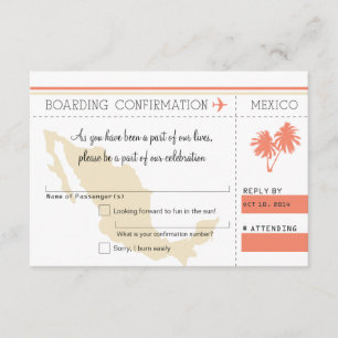 Cartão de Embarque RSVP PARA O MÉXICO