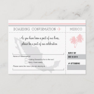 Cartão de Embarque RSVP para o MÉXICO