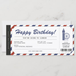 Cartão de Embarque Surpresa para Viagem em Londres
