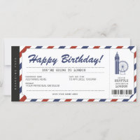 Cartão de Embarque Surpresa para Viagem em Londres