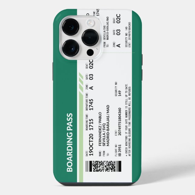 Cartão de Embarque - Verde (Verso)