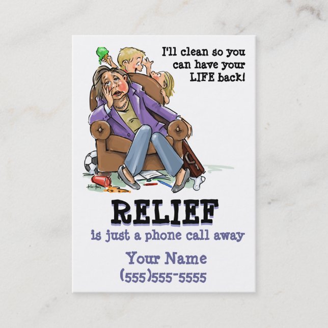 Cartão de empresa de serviços Housecleaning (Frente)