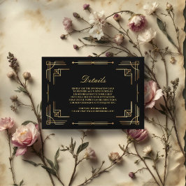 Cartão de encerramento preto de casamento Luxu Art