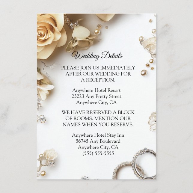 Cartão de Enclausuramento de Casamento de Rosas Do (Frente)