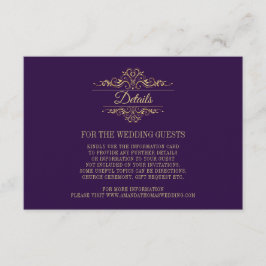 Cartão de Enclausuramento de Casamento Roxo Elegan