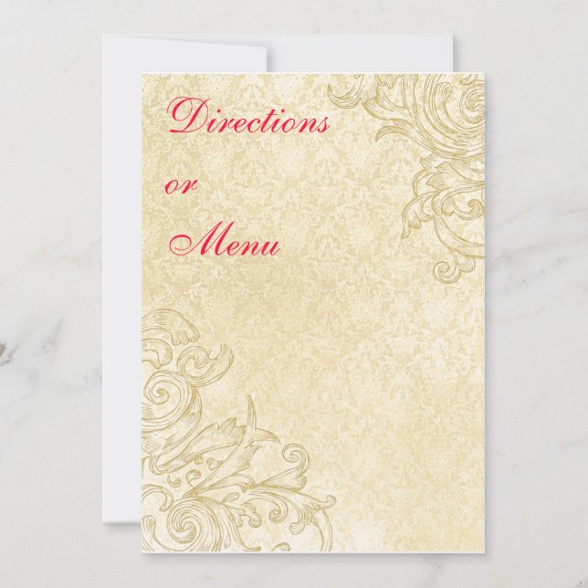 Cartão de Enclausuramento ou Menu Vintage (Frente)