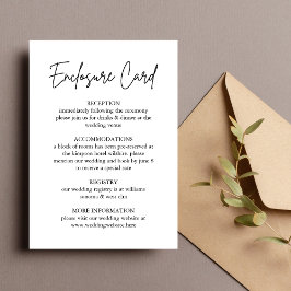 Cartão de Enclosure de Casamento com Letra Manuscr