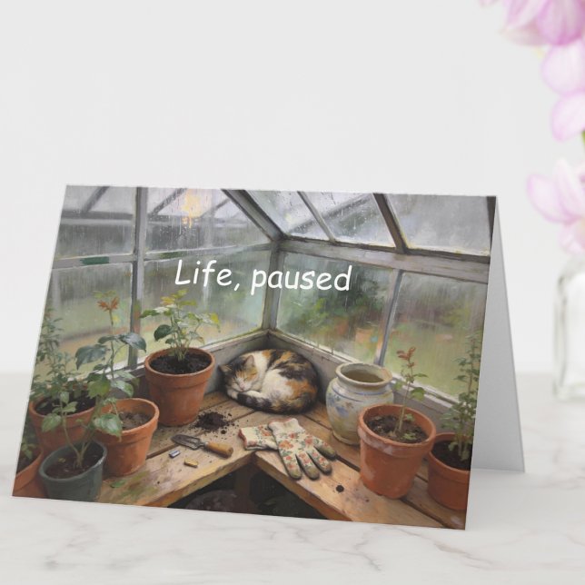 Cartão de Encorajamento do Soninho de Gato Encanta (Catnap Encouragement All-Occasion Custom Card)