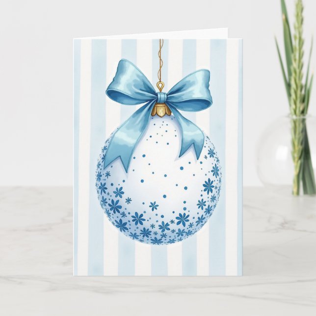 Cartão de Enfeite de Natal Baby Blue (Frente)