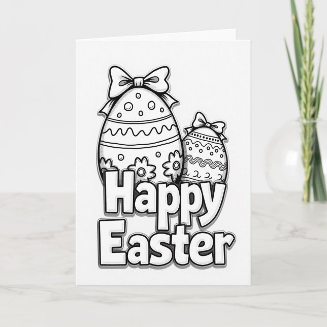 Cartão de Enfeite Feliz Páscoa (Frente)