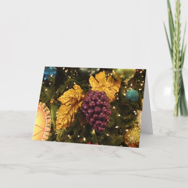 cartão de enfeites de natal de uvas roxas (Frente)