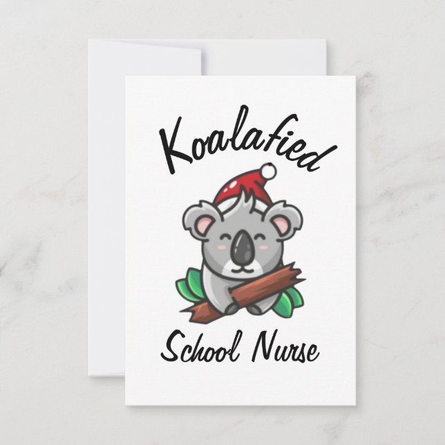 Cartão de Enfermeira Escolar Koalafied (Frente)