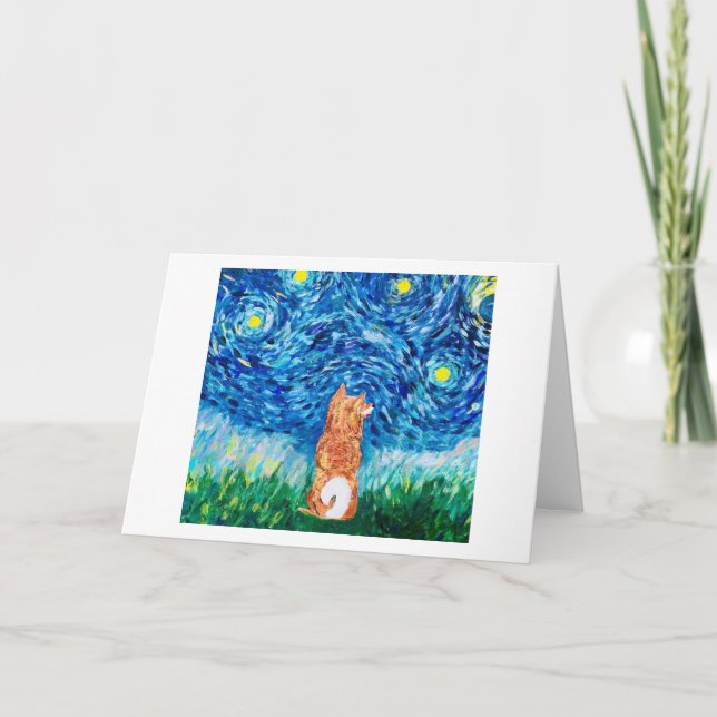 Cartão de Entrada Starry Night Shiba<Blank Inside> (Frente)