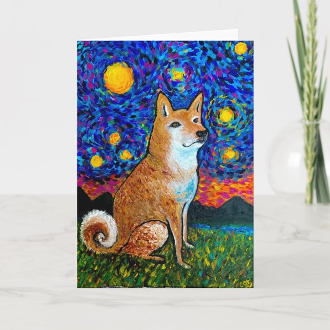 Cartão de Entrada Starry Night Shiba<Blank Inside> (Frente)