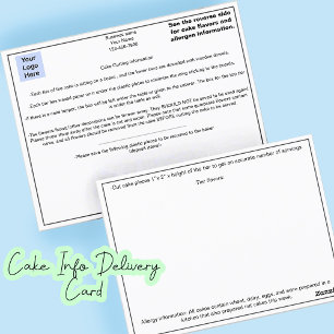 Cartão de Entrega de Bolo Comercial de Bakery para