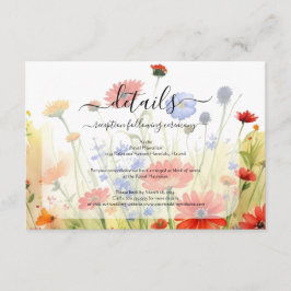 Cartão de Envio com Jardim de Flores Silvestres da