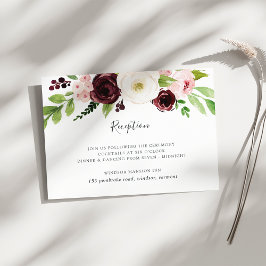 Cartão de Envio da Recepção de Casamento Blush Rom