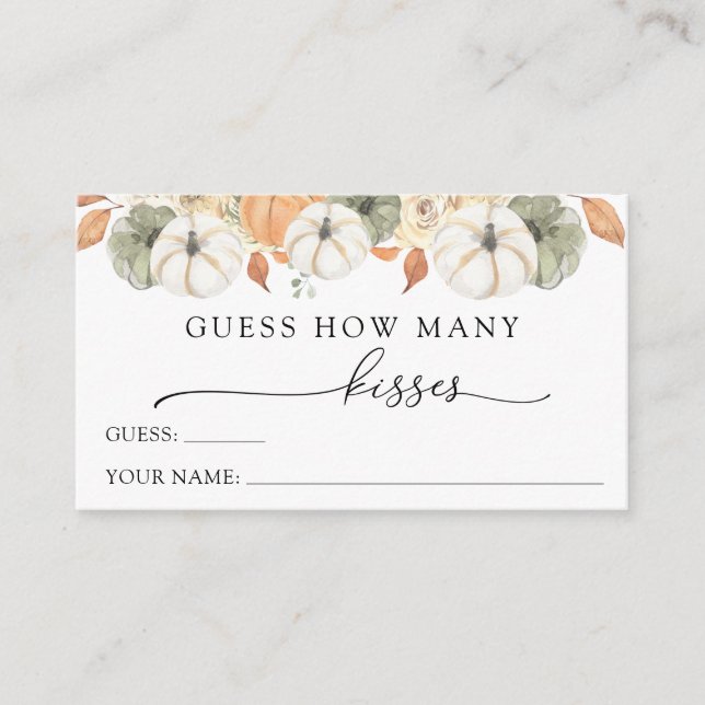 Cartão de Envio de Adivinhe Quantos Beijos no Outo (Frente)