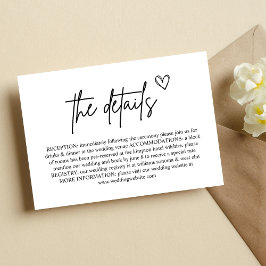 Cartão de Envio de Casamento com Letra Minima à Mã