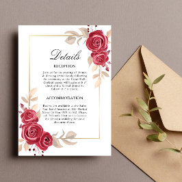 Cartão de Envio de Casamento com Moldura Dourada e