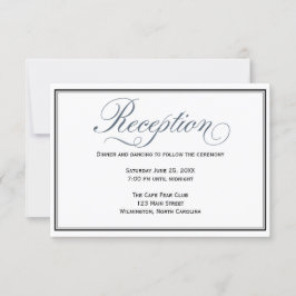 Cartão de Envio de Recepção de Casamento Azul Escu