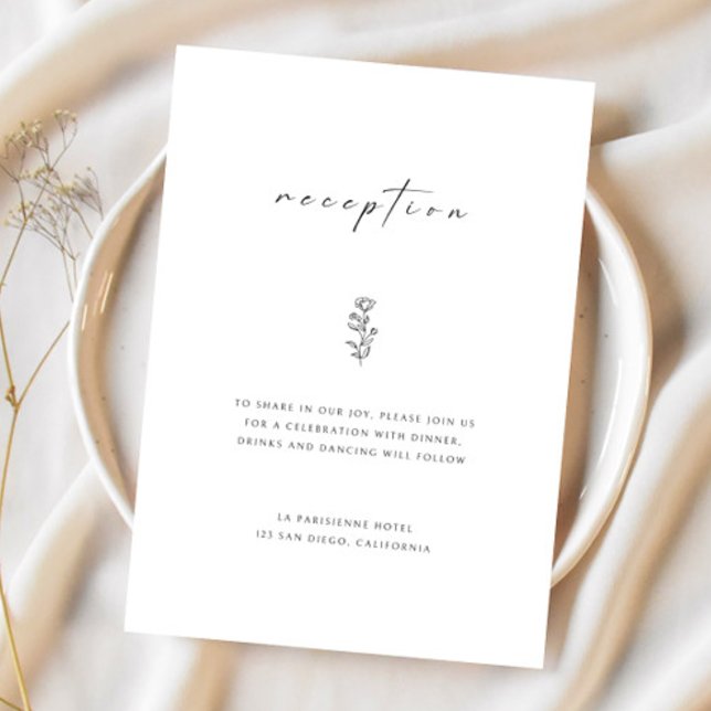 Cartão de Envio de Recepção de Casamento Preto e B (Criador carregado)