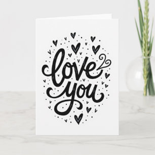 Cartão de Esboço de Coração de Amor Simples