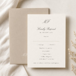 Cartão de Escolha de Refeição para RSVP de Casamen