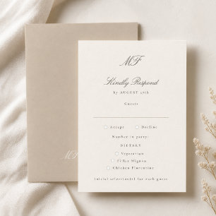 Cartão de Escolha de Refeição para RSVP de Casamen