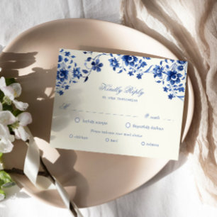 Cartão de escolha de refeição RSVP Floral de Chino