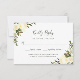Cartão de Escolha de Refeição RSVP Floral Verdejan