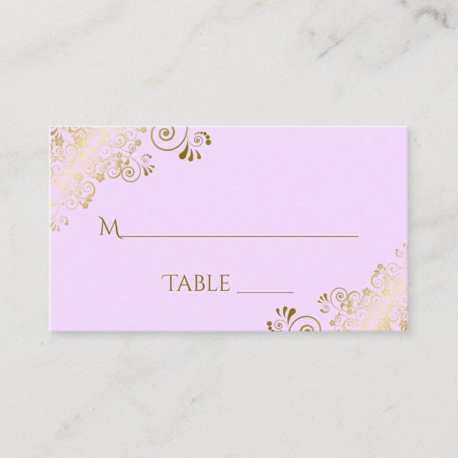 Cartão de Escolta de Casamento de Locais Dourados  (Frente)