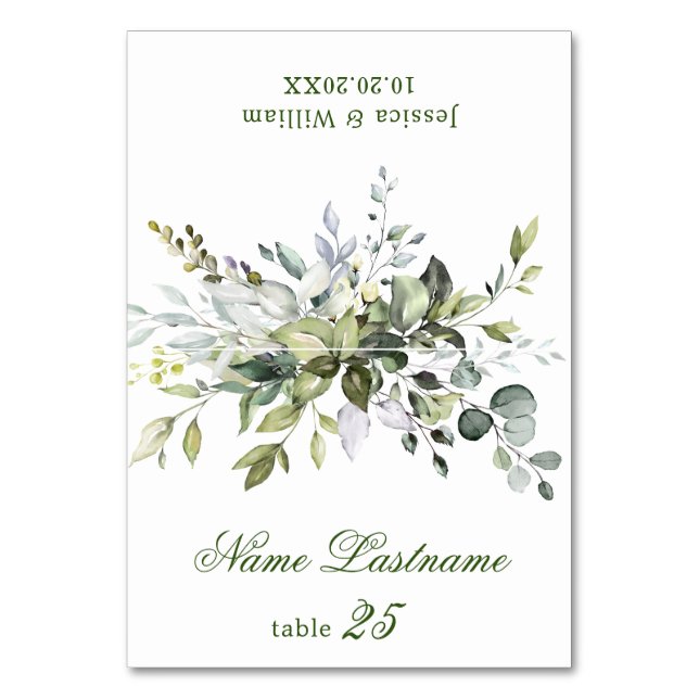 Cartão de Escolta Eucalyptus Azul Elegante (Frente)