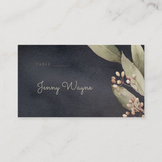 Cartão de escolta rústico de vegetação botânica es (Frente)