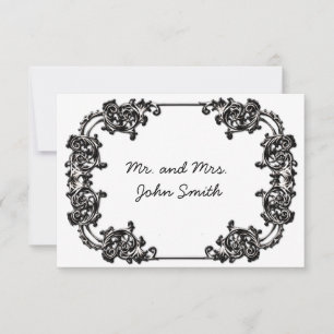 CARTÃO DE ESCORTE DE CASAMENTO VINTAGE CLASSY