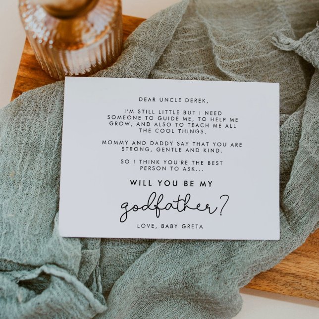 Cartão de Escrita Fofa Você Será Meu Padrinho (Criador carregado)