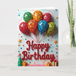 Cartão de Esferas de Aniversário Doce