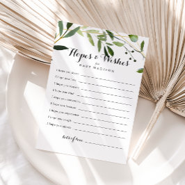 Cartão de Esperanças e Desejos para Chás de Bebê V