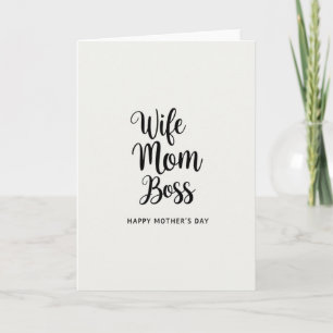 Cartão de Esposa Mãe Chefe